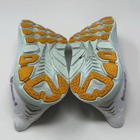 Hoka One One Clifton 8 Womens 8 W Wide White Blue Running Shoes Sneakers - Picture 15 of 16